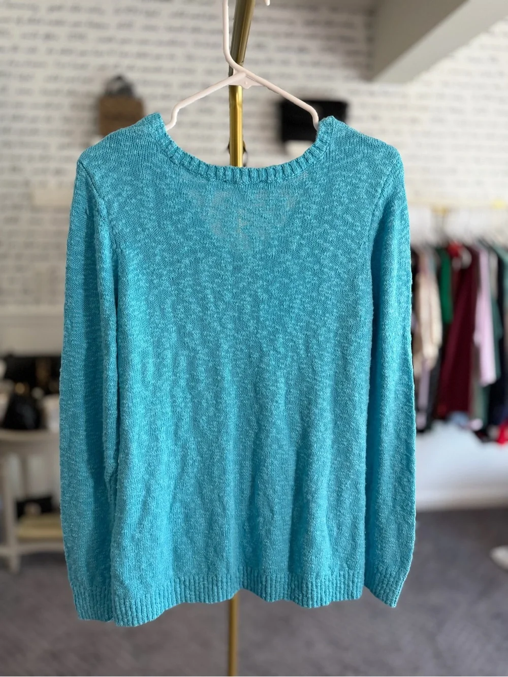 Belle Beach by Kim Gravel Gotta Getaway 100% Cotton V Neck Sweater